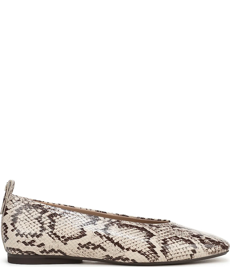 Naturalizer 27 EDIT Carla Snake Skin Leather Square Toe Ballet Flats