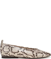 Naturalizer 27 EDIT Carla Snake Skin Leather Square Toe Ballet Flats