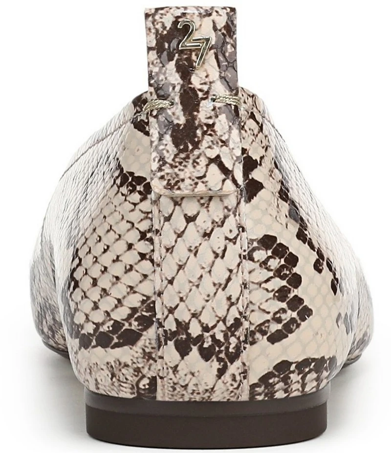 Naturalizer 27 EDIT Carla Snake Skin Leather Square Toe Ballet Flats