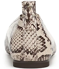 Naturalizer 27 EDIT Carla Snake Skin Leather Square Toe Ballet Flats