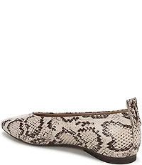 Naturalizer 27 EDIT Carla Snake Skin Leather Square Toe Ballet Flats