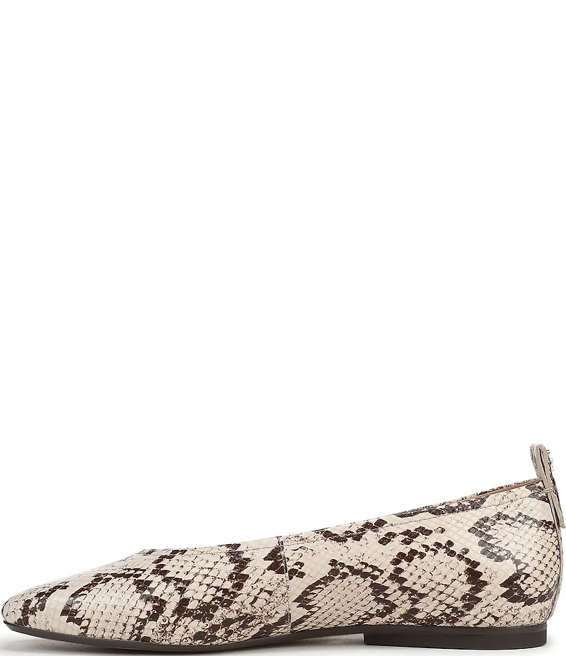 Naturalizer 27 EDIT Carla Snake Skin Leather Square Toe Ballet Flats