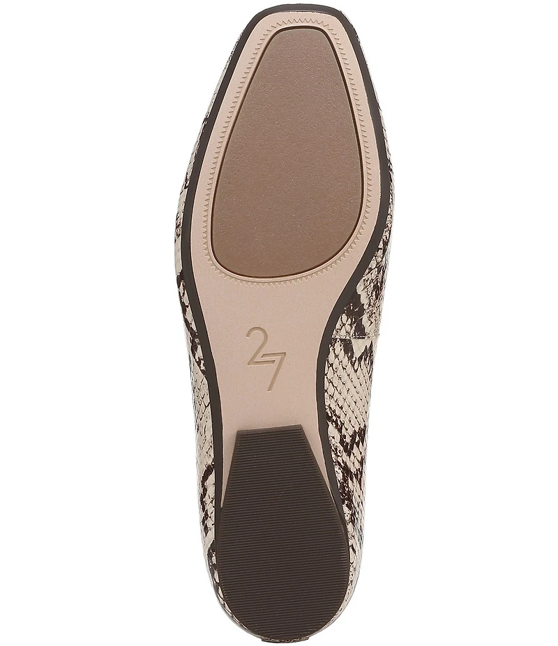 Naturalizer 27 EDIT Carla Snake Skin Leather Square Toe Ballet Flats