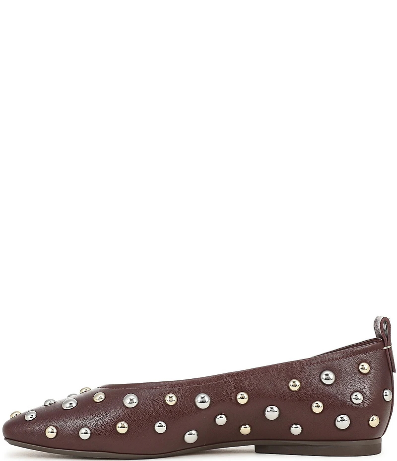 Naturalizer 27 EDIT Carla Stud Leather Square Toe Ballet Flats