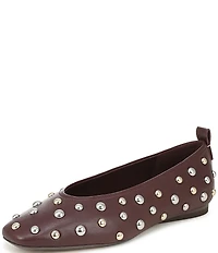 Naturalizer 27 EDIT Carla Stud Leather Square Toe Ballet Flats