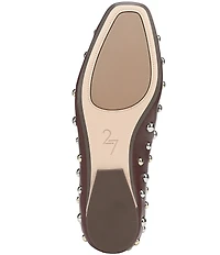 Naturalizer 27 EDIT Carla Stud Leather Square Toe Ballet Flats