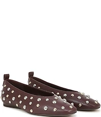 Naturalizer 27 EDIT Carla Stud Leather Square Toe Ballet Flats