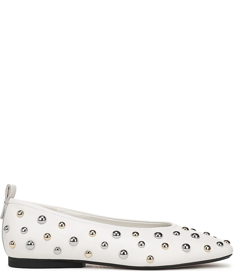 Naturalizer 27 EDIT Carla Stud Leather Square Toe Ballet Flats