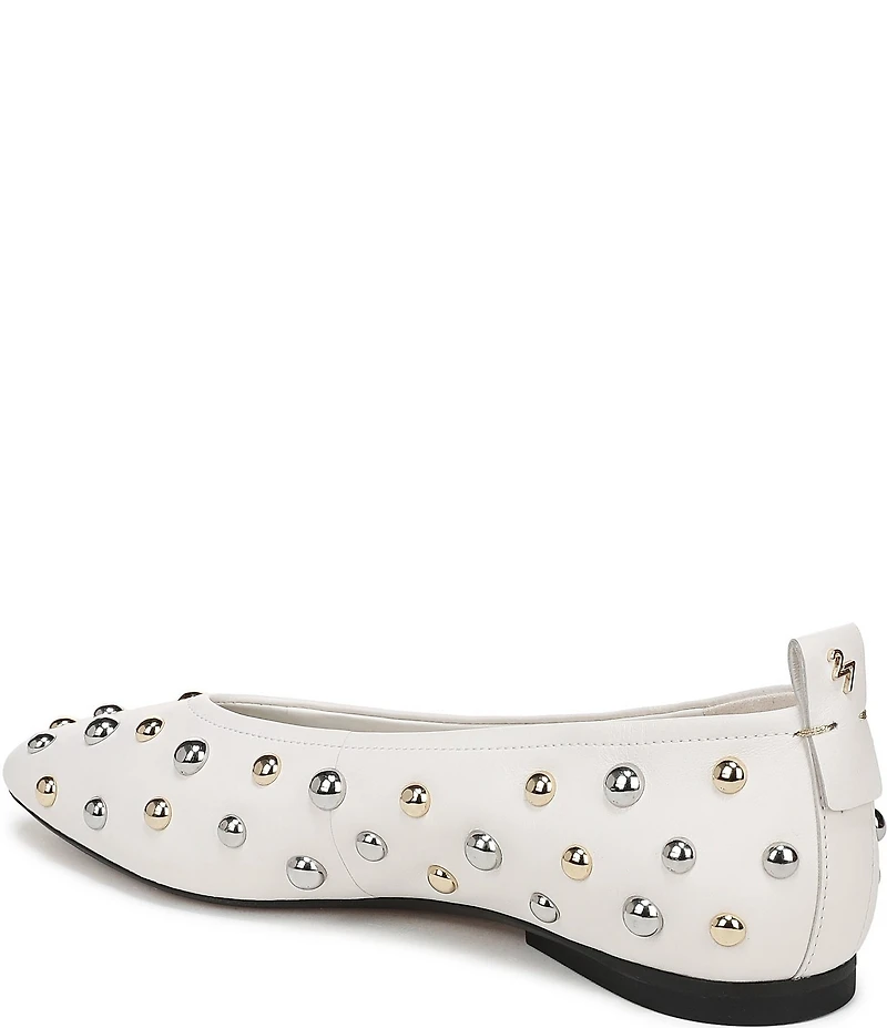 Naturalizer 27 EDIT Carla Stud Leather Square Toe Ballet Flats