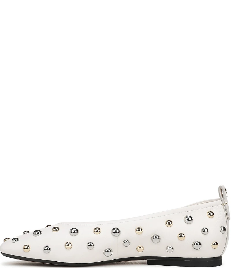 Naturalizer 27 EDIT Carla Stud Leather Square Toe Ballet Flats