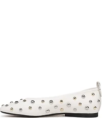 Naturalizer 27 EDIT Carla Stud Leather Square Toe Ballet Flats
