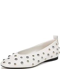 Naturalizer 27 EDIT Carla Stud Leather Square Toe Ballet Flats