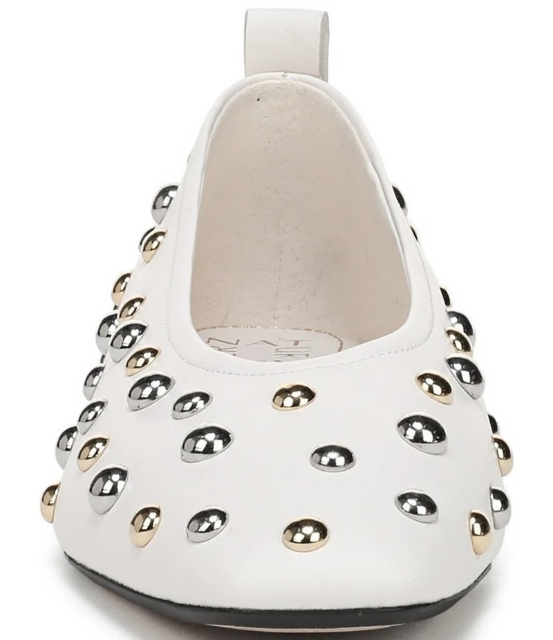 Naturalizer 27 EDIT Carla Stud Leather Square Toe Ballet Flats