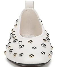 Naturalizer 27 EDIT Carla Stud Leather Square Toe Ballet Flats