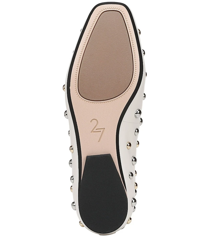 Naturalizer 27 EDIT Carla Stud Leather Square Toe Ballet Flats