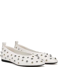 Naturalizer 27 EDIT Carla Stud Leather Square Toe Ballet Flats