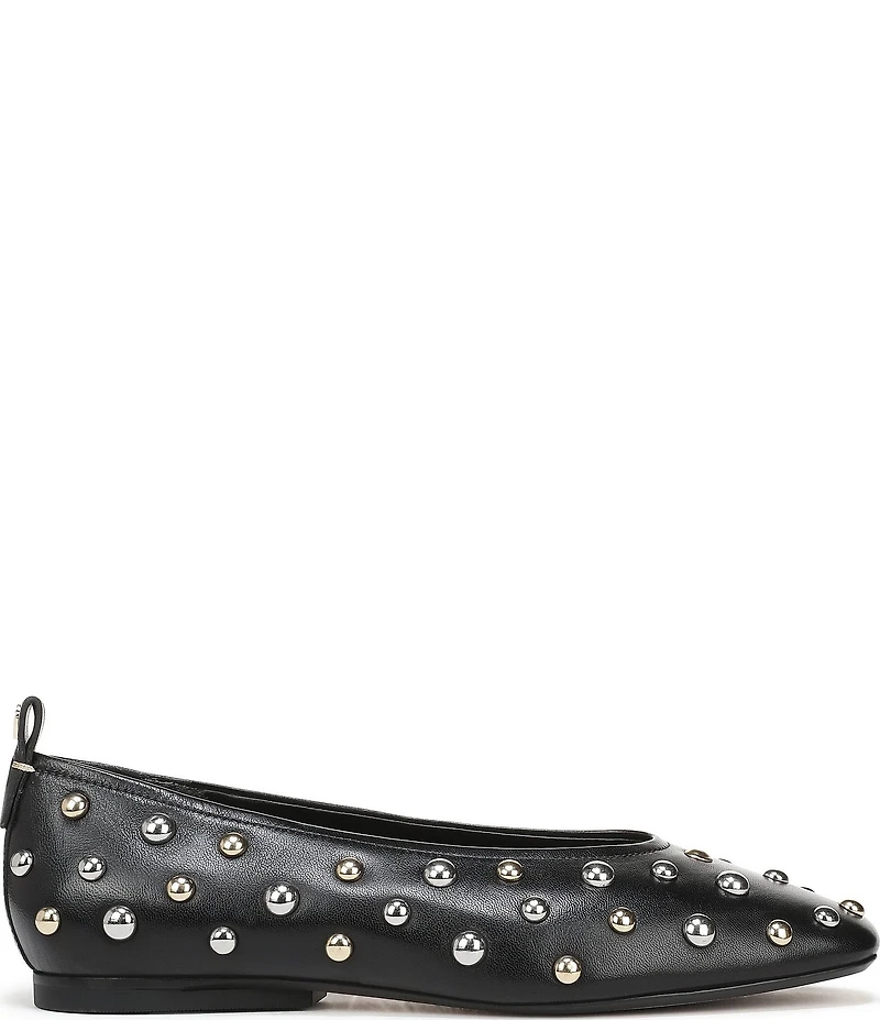 Naturalizer 27 EDIT Carla Stud Leather Square Toe Ballet Flats
