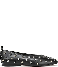 Naturalizer 27 EDIT Carla Stud Leather Square Toe Ballet Flats