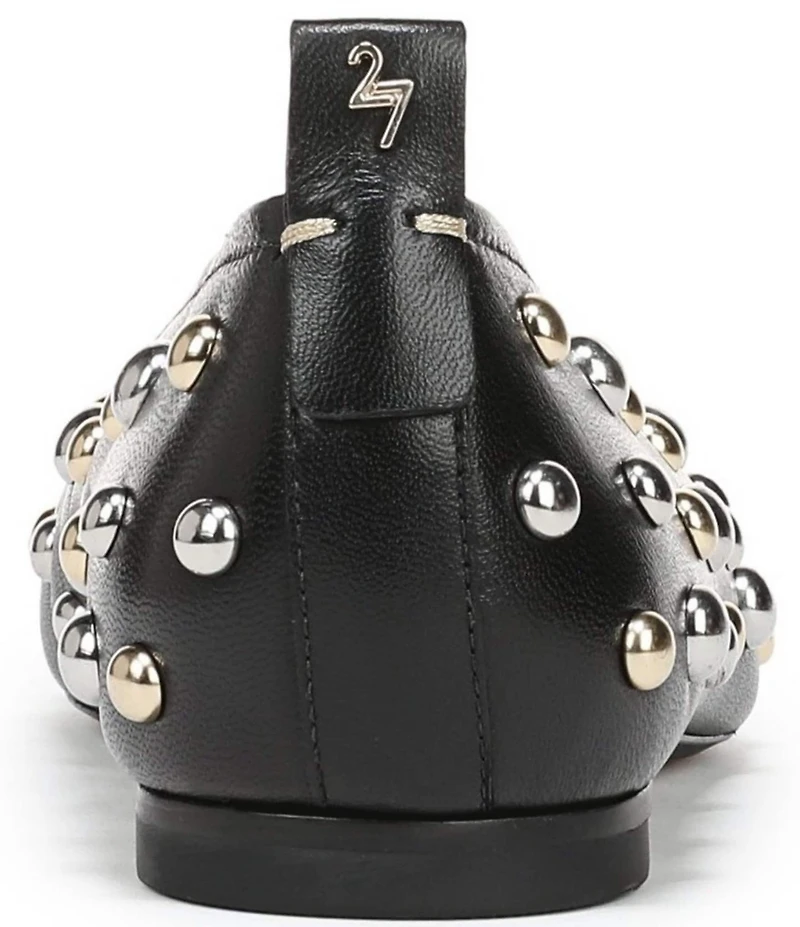 Naturalizer 27 EDIT Carla Stud Leather Square Toe Ballet Flats