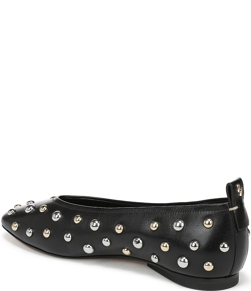 Naturalizer 27 EDIT Carla Stud Leather Square Toe Ballet Flats