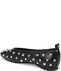 Naturalizer 27 EDIT Carla Stud Leather Square Toe Ballet Flats