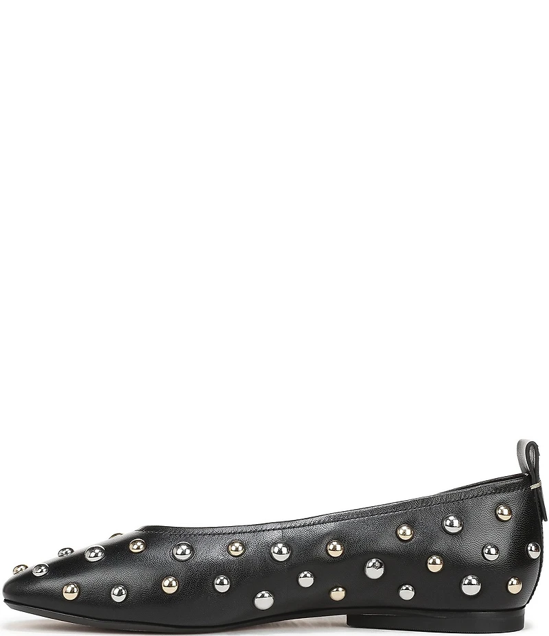 Naturalizer 27 EDIT Carla Stud Leather Square Toe Ballet Flats