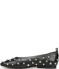 Naturalizer 27 EDIT Carla Stud Leather Square Toe Ballet Flats
