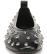 Naturalizer 27 EDIT Carla Stud Leather Square Toe Ballet Flats