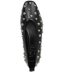 Naturalizer 27 EDIT Carla Stud Leather Square Toe Ballet Flats