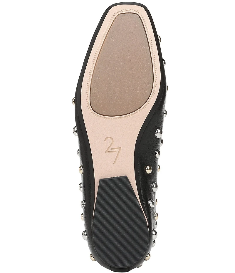Naturalizer 27 EDIT Carla Stud Leather Square Toe Ballet Flats