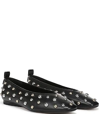 Naturalizer 27 EDIT Carla Stud Leather Square Toe Ballet Flats