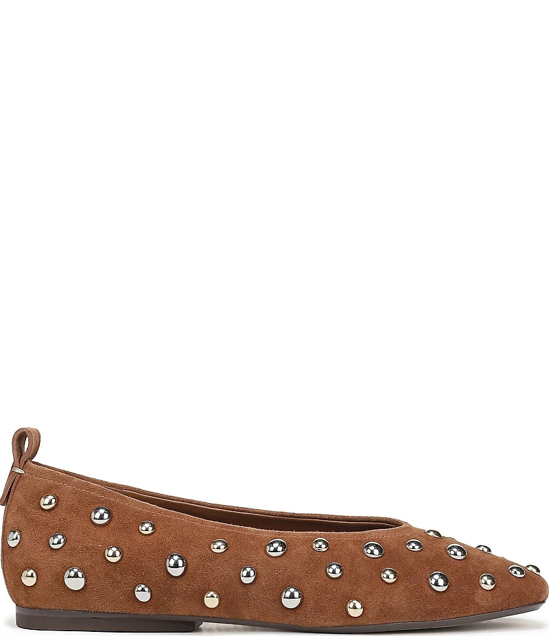 Naturalizer 27 EDIT Carla Stud Suede Square Toe Ballet Flats