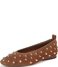Naturalizer 27 EDIT Carla Stud Suede Square Toe Ballet Flats