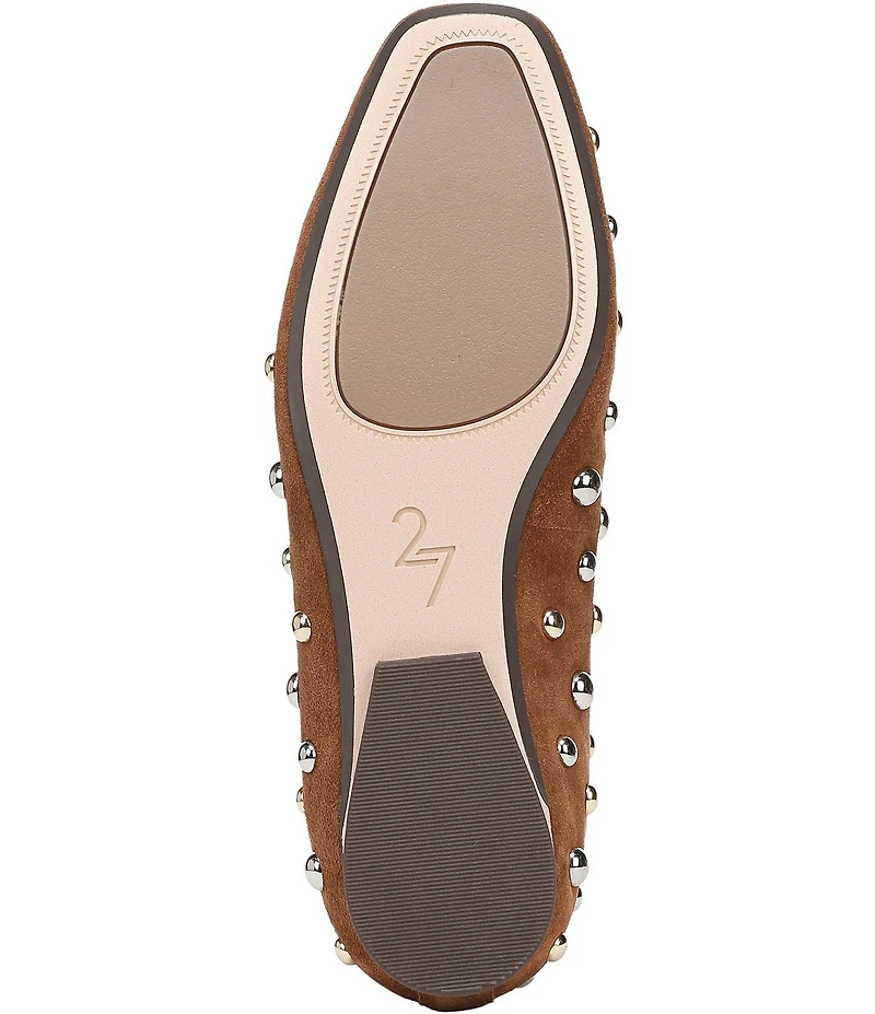 Naturalizer 27 EDIT Carla Stud Suede Square Toe Ballet Flats