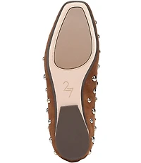 Naturalizer 27 EDIT Carla Stud Suede Square Toe Ballet Flats