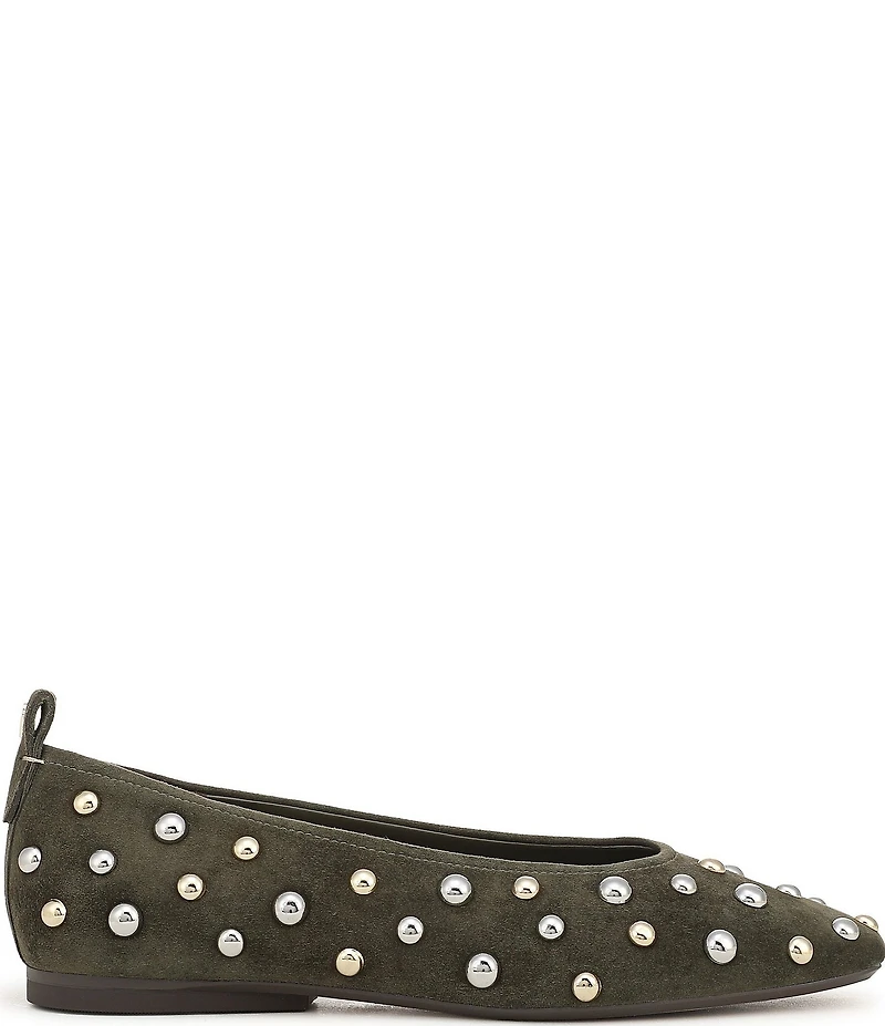 Naturalizer 27 EDIT Carla Stud Suede Square Toe Ballet Flats