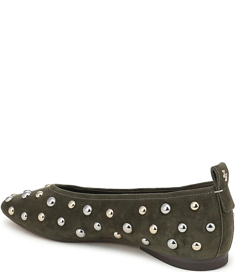 Naturalizer 27 EDIT Carla Stud Suede Square Toe Ballet Flats
