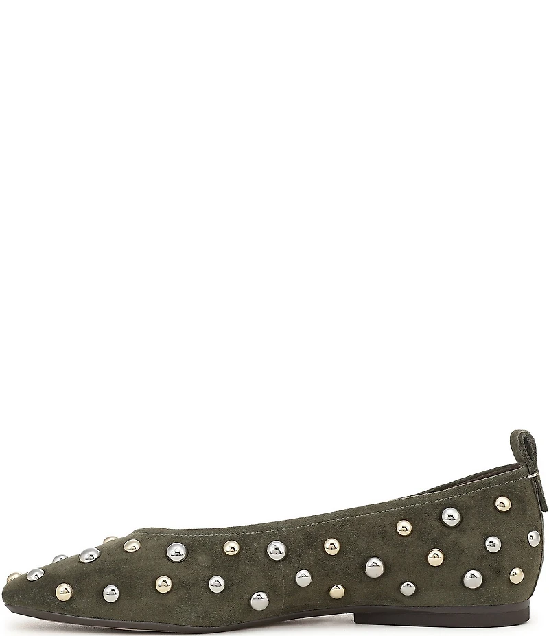 Naturalizer 27 EDIT Carla Stud Suede Square Toe Ballet Flats