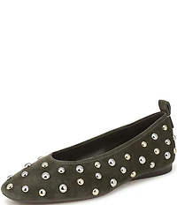 Naturalizer 27 EDIT Carla Stud Suede Square Toe Ballet Flats