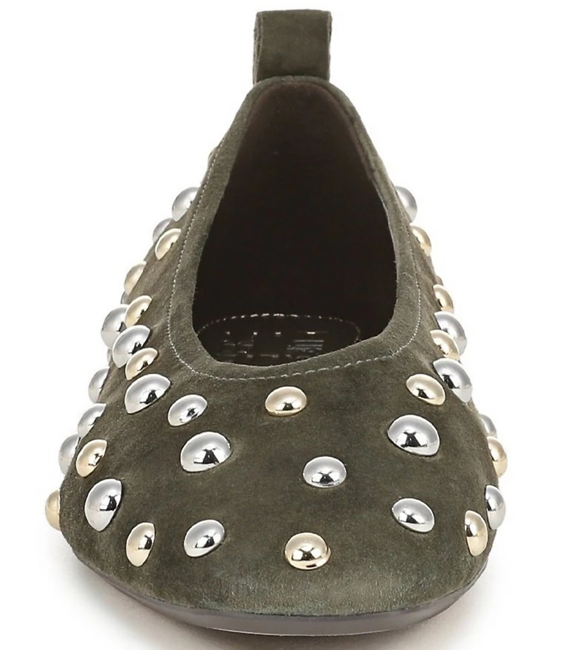 Naturalizer 27 EDIT Carla Stud Suede Square Toe Ballet Flats
