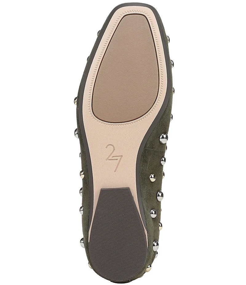 Naturalizer 27 EDIT Carla Stud Suede Square Toe Ballet Flats
