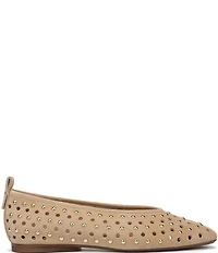 Naturalizer 27 EDIT Carla Studded Perforated Suede Square Toe Ballet Flats