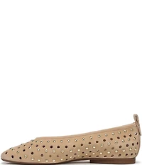 Naturalizer 27 EDIT Carla Studded Perforated Suede Square Toe Ballet Flats