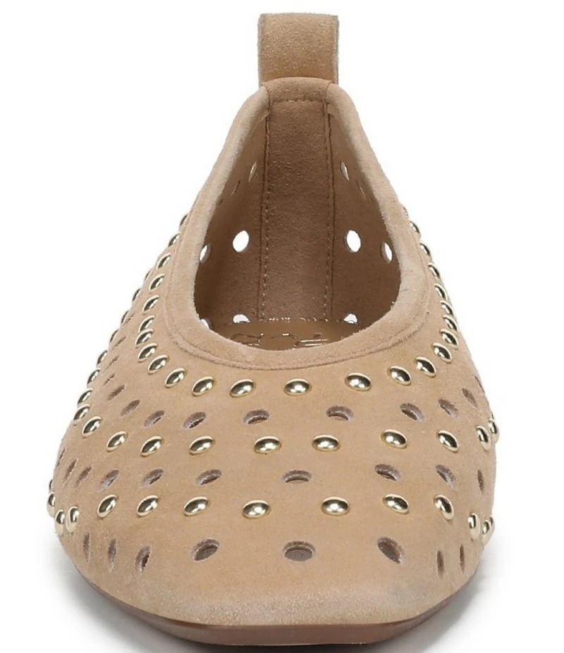 Naturalizer 27 EDIT Carla Studded Perforated Suede Square Toe Ballet Flats