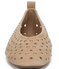Naturalizer 27 EDIT Carla Studded Perforated Suede Square Toe Ballet Flats