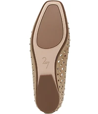 Naturalizer 27 EDIT Carla Studded Perforated Suede Square Toe Ballet Flats