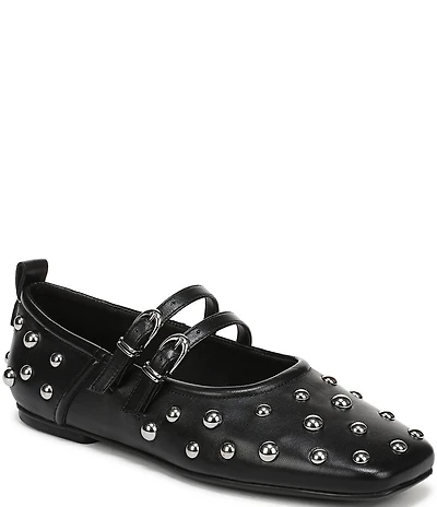 Naturalizer 27 EDIT Dawn Studded Leather Square Toe Mary Jane Flats