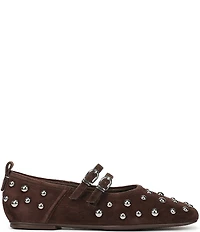 Naturalizer 27 EDIT Dawn Studded Suede Square Toe Mary Jane Flats