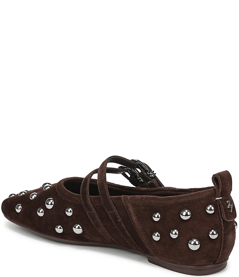 Naturalizer 27 EDIT Dawn Studded Suede Square Toe Mary Jane Flats