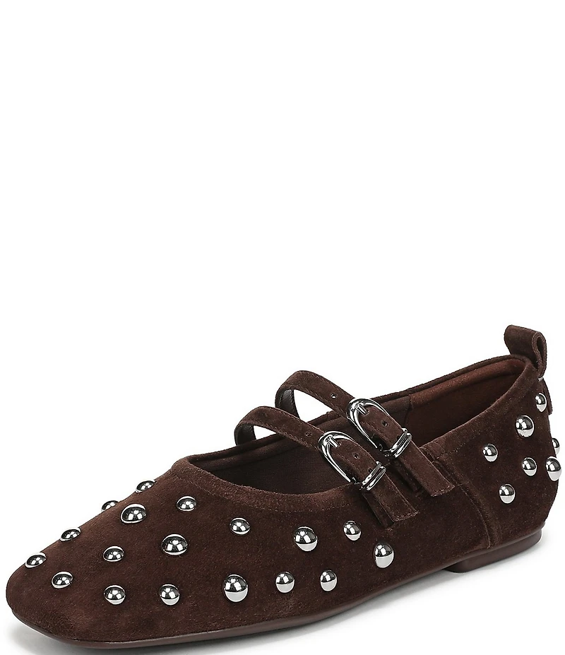 Naturalizer 27 EDIT Dawn Studded Suede Square Toe Mary Jane Flats